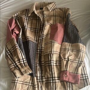 Women’s Plaid Corduroy Button-Up Shirt shacket